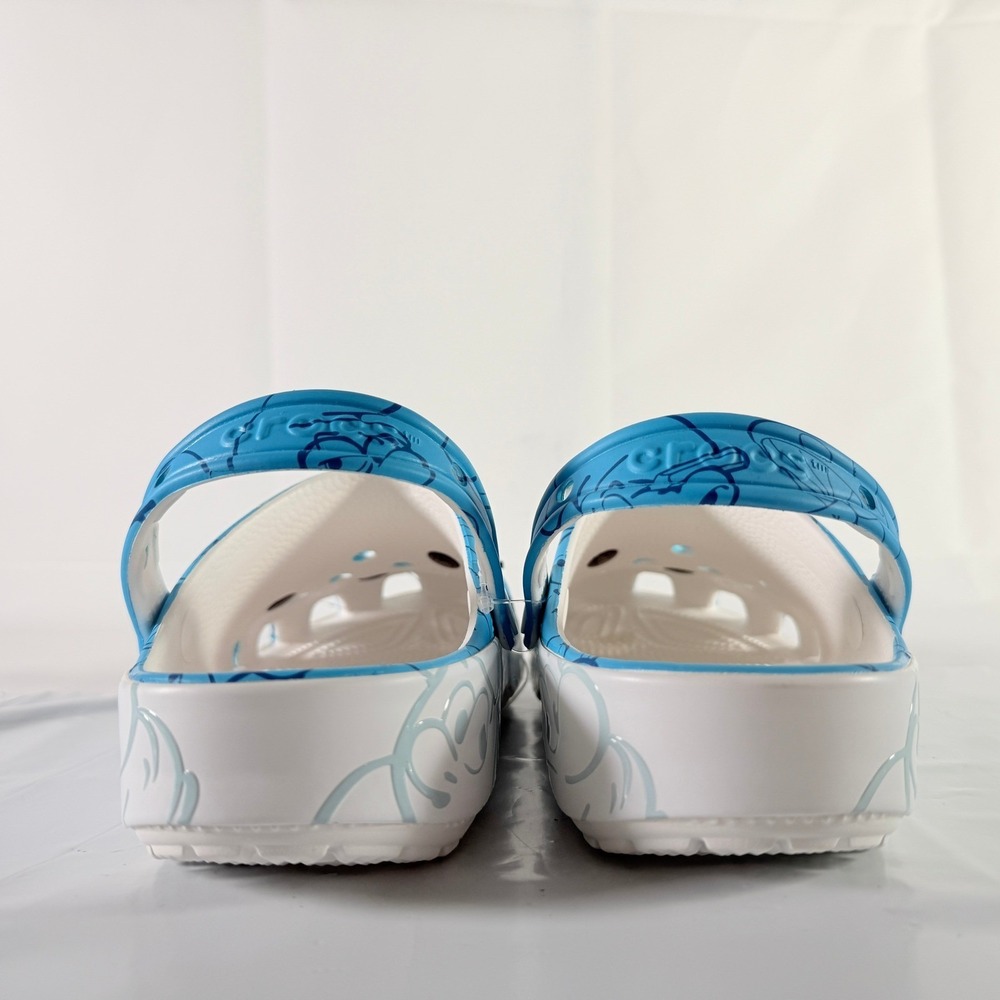 Crocs Smurfs Classic Clog Blue White Adult Men 6 Women 8 Slip On Sandals New - Picture 3 of 8